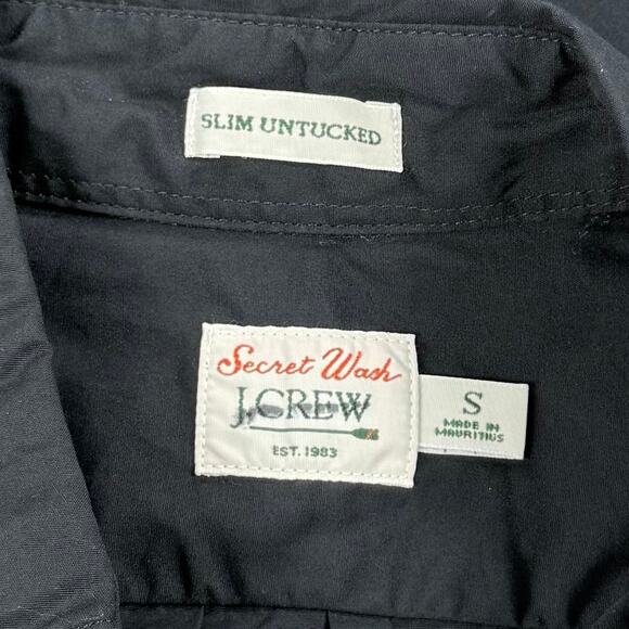 J Crew Men's Secret Wash Cotton Poplin Button Down Shirt Small Black - Picture 3 of 15